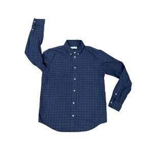 Everlane Men’s Button Up Shirt Size Medium Check Long Sleeve Blue 100% Cotton